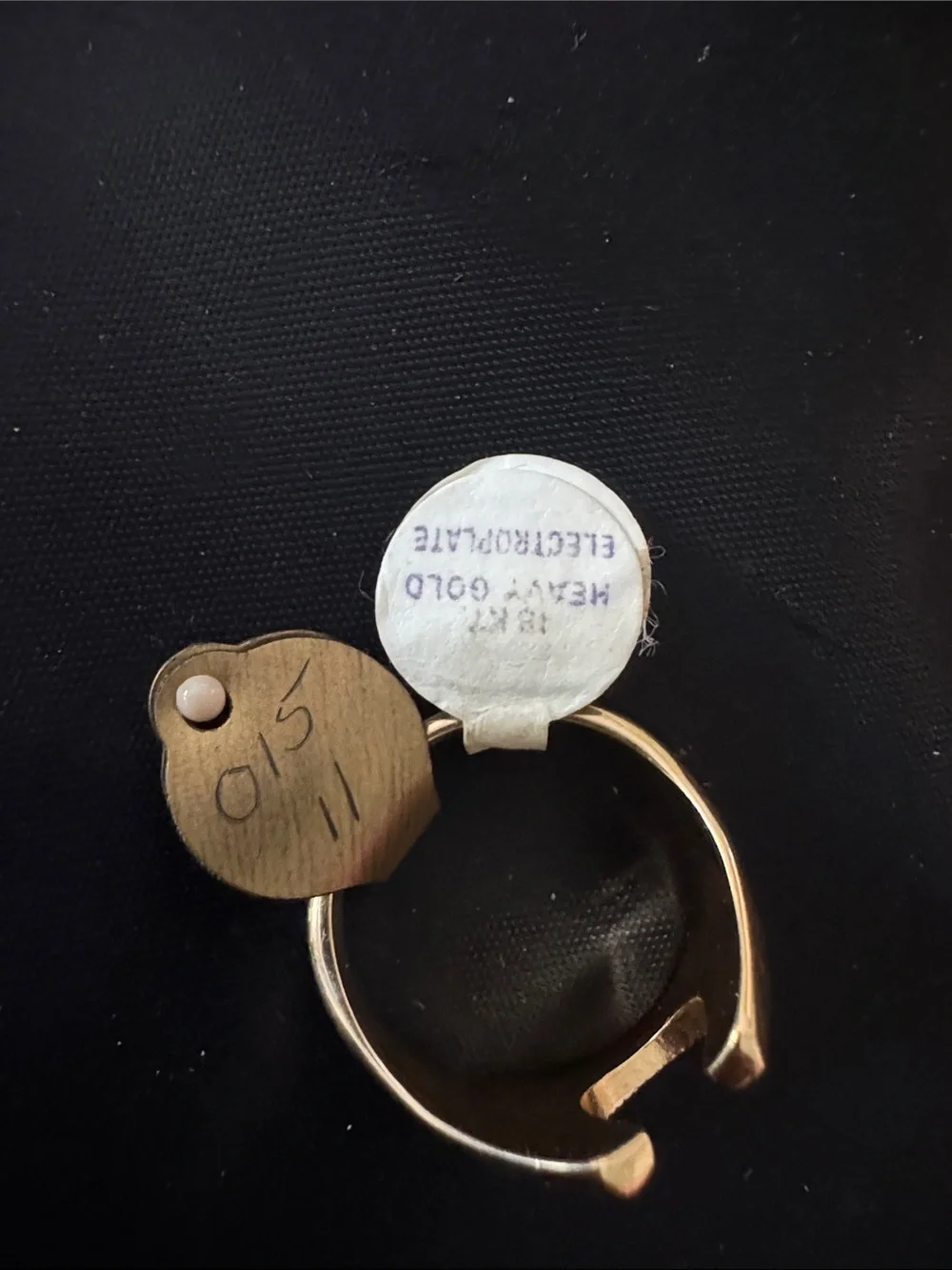 18K Heavy Gold Electroplated Horseshoe Ring with Clear Crystals - Size 11 - NWT